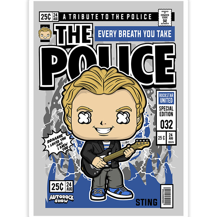 The Police Sting pop Art Sticker