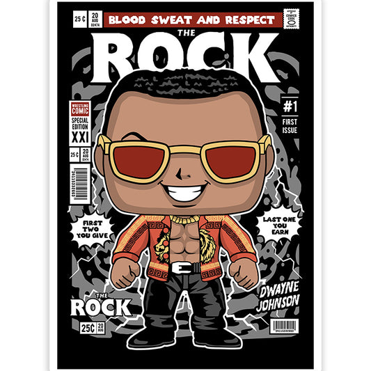 The Rock Dwayne Johnson pop Art Sticker