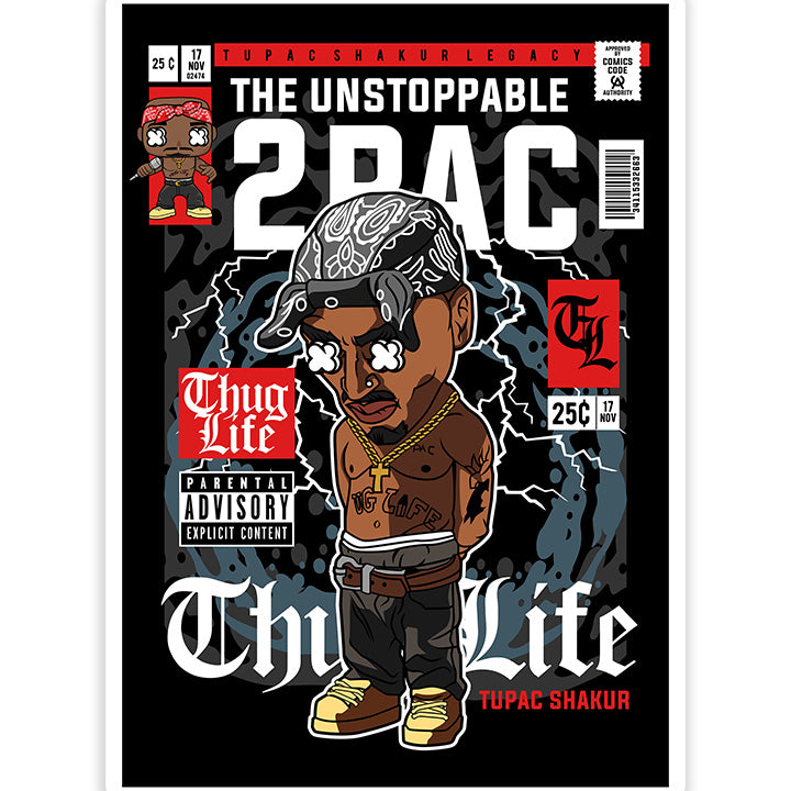 Tupac pop Art Sticker