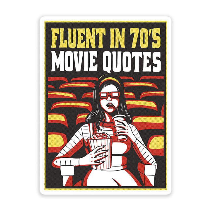 Fluent in 70s movies Sticker