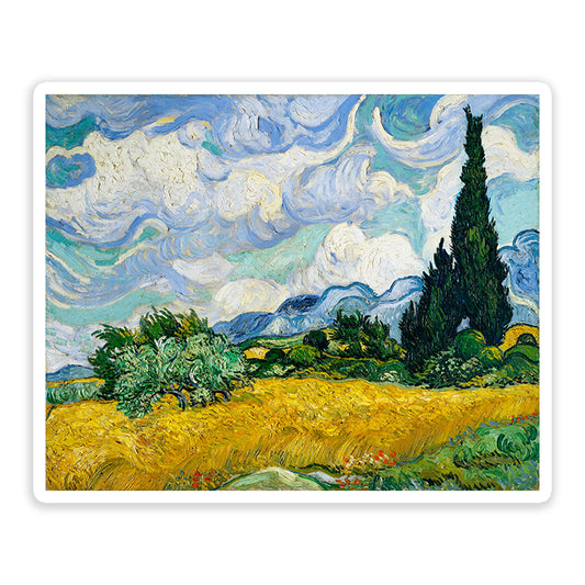 Vincent Van Gogh's Wheat Field with Cypresses Sticker