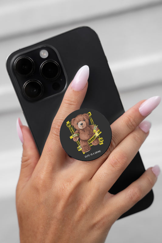 Warning Bear Pop Socket