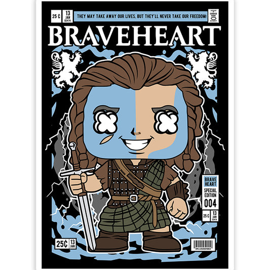 William Walace Brave Heart pop Art Sticker