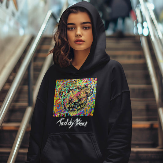 Graffiti Bear Hoodie Relaxed fit Black