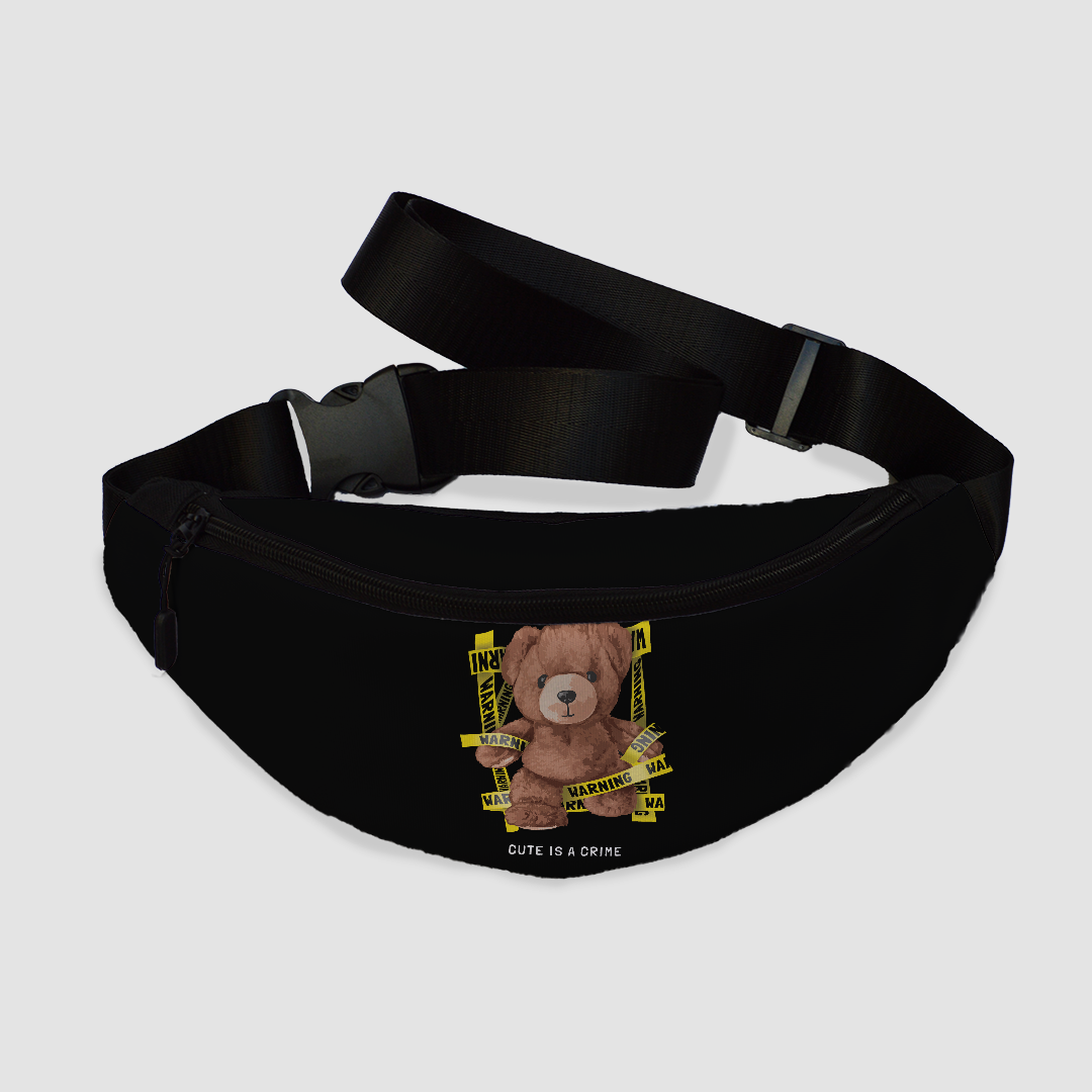 Warning Bear Fanny Pack black 