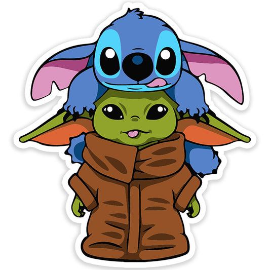 Baby Yoda & Stitch Sticker