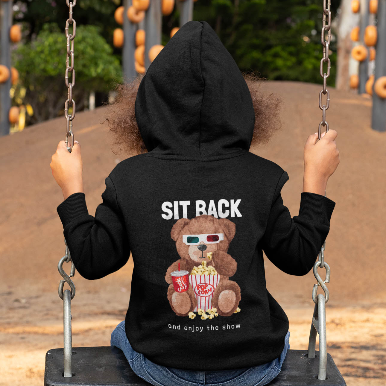 Sit Back Bear Kids Regular Hoodie