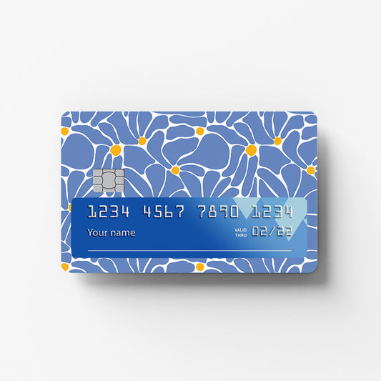 Blue Bloom Credit Card Sticker