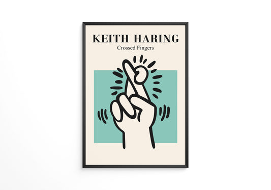 Cross Fingers Keith Haring Poster