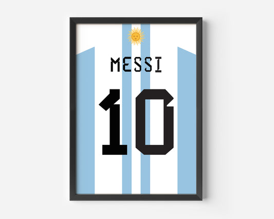 Messi back Argentina Poster