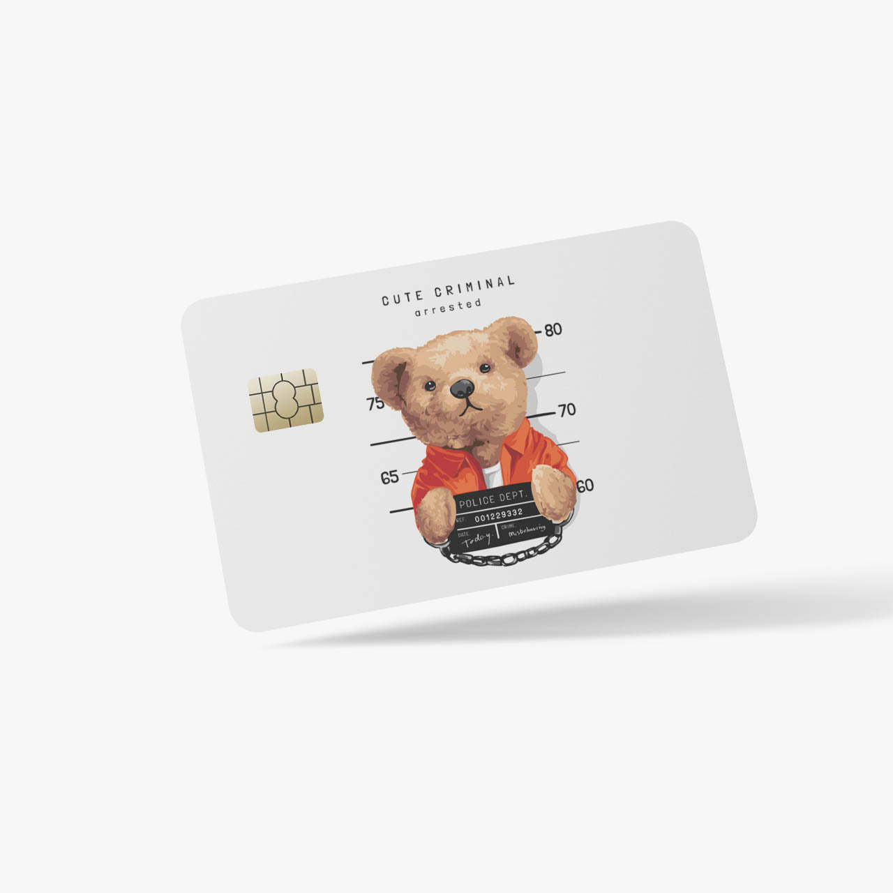 Arrested Bear Credit Card Sticker