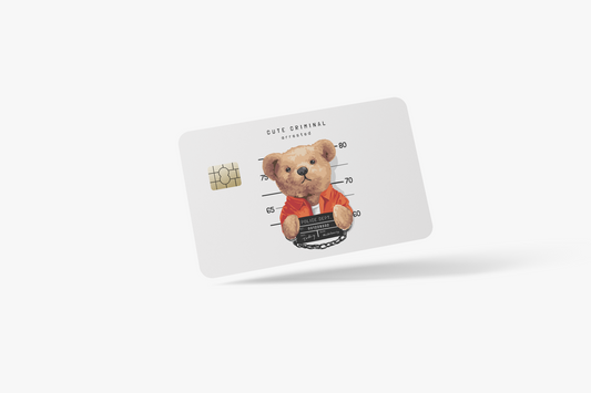 Arrested Bear Credit Card Sticker