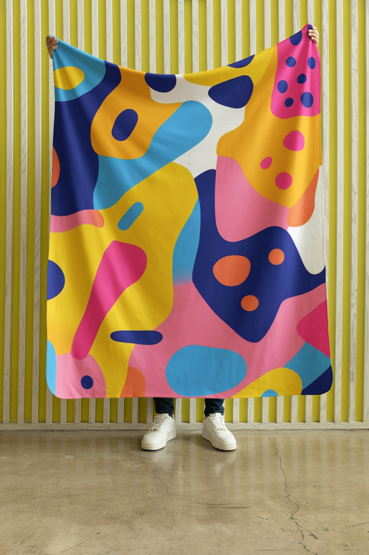 Yellow plus colors abstract blanket