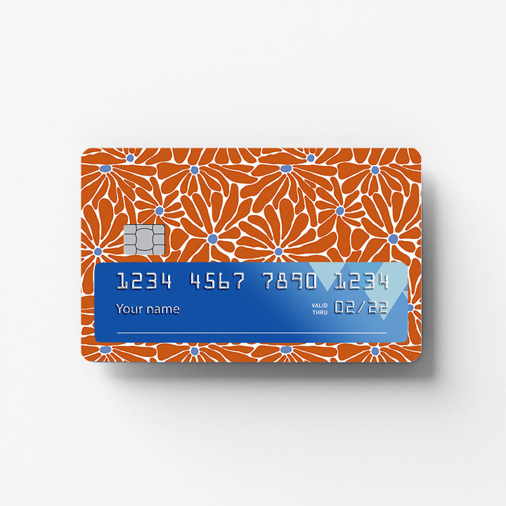 D Orange Bloom Credit Card Sticker