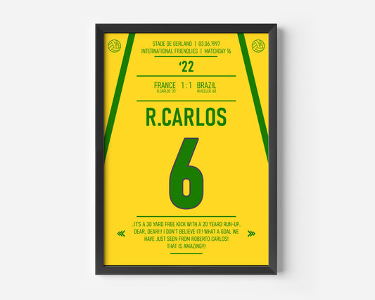 Roberto carols Brazil jersey Poster