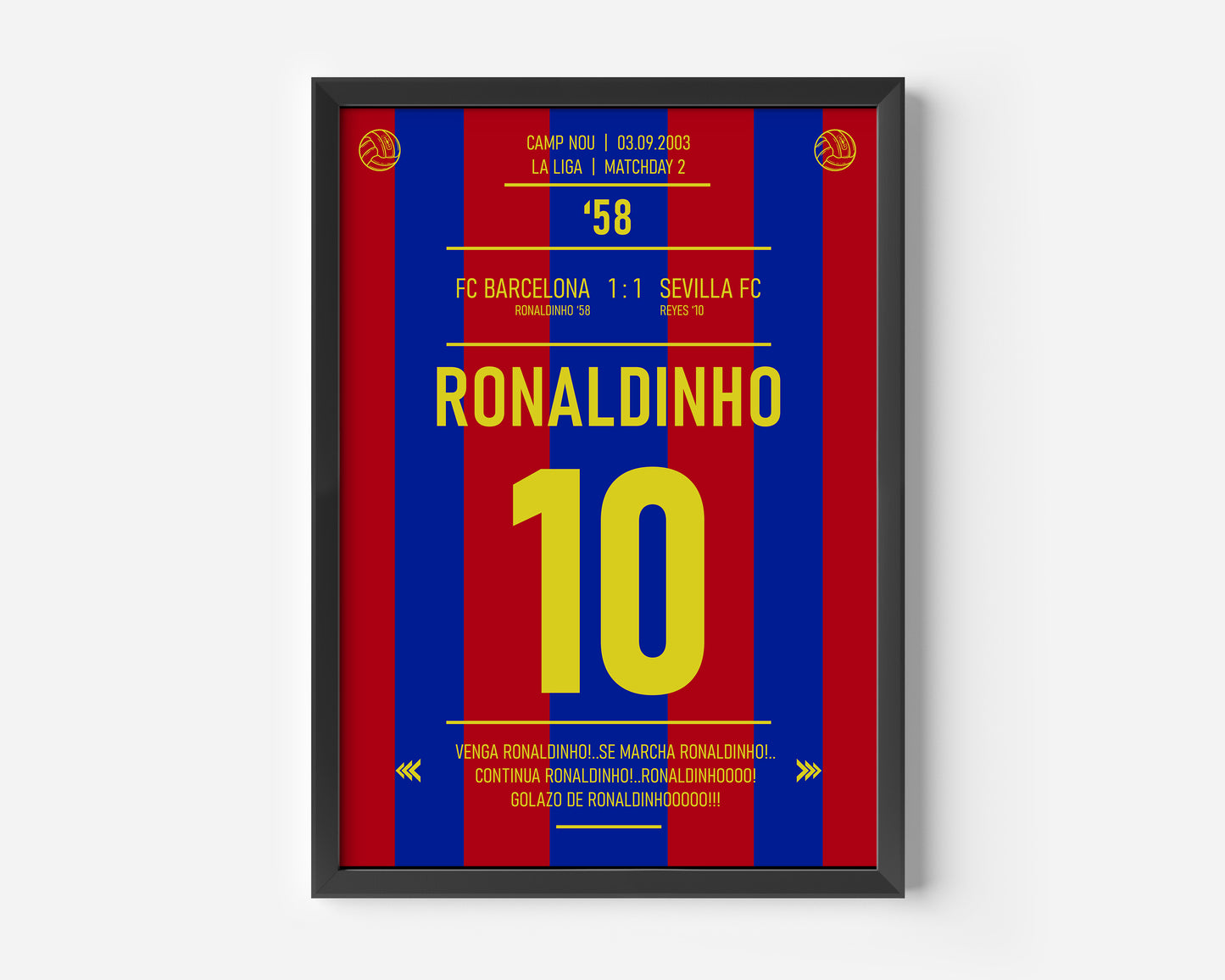 Ronaldinho Barcelona jersey Poster