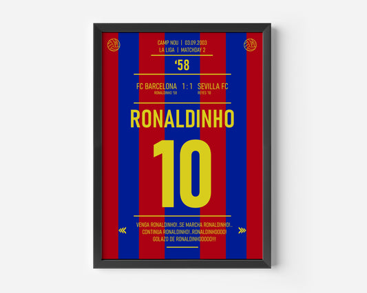 Ronaldinho Barcelona jersey Poster