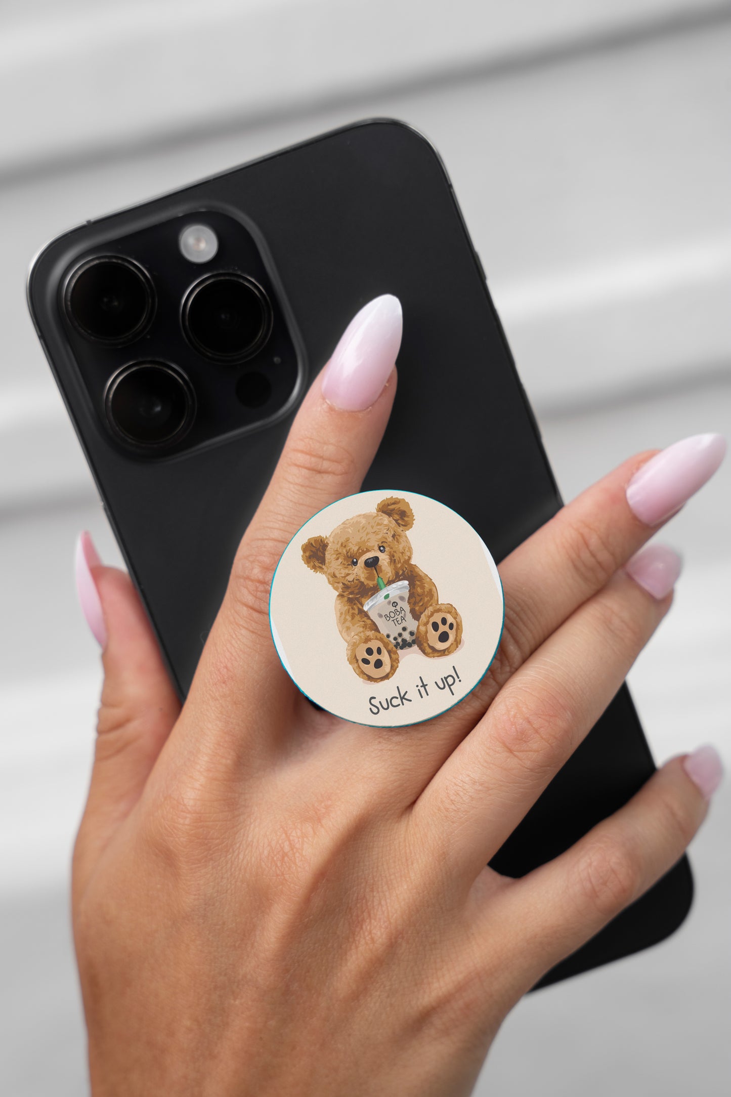 Suck it up bear Pop Socket