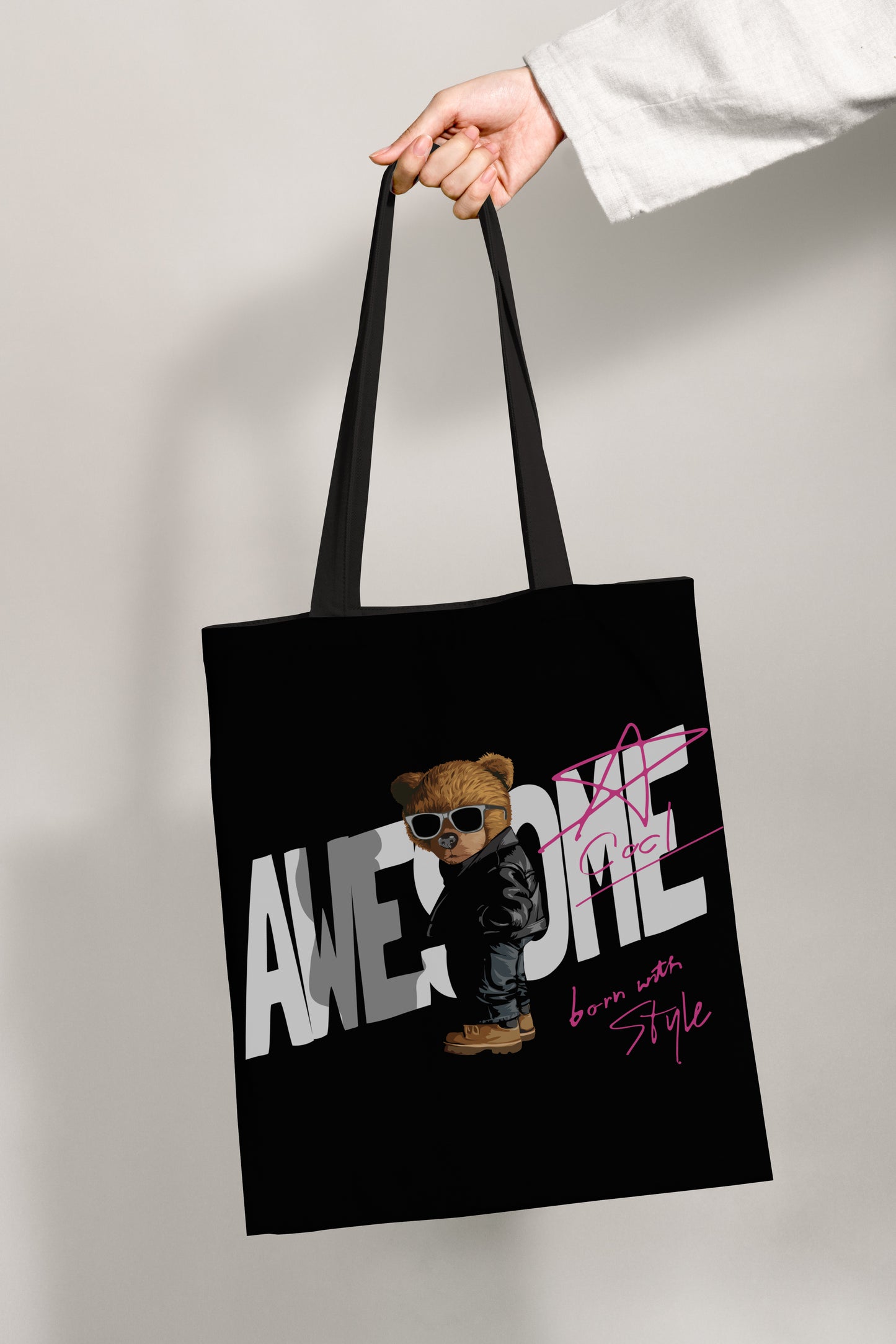 Awesome Bear All-Over Print Tote Bag