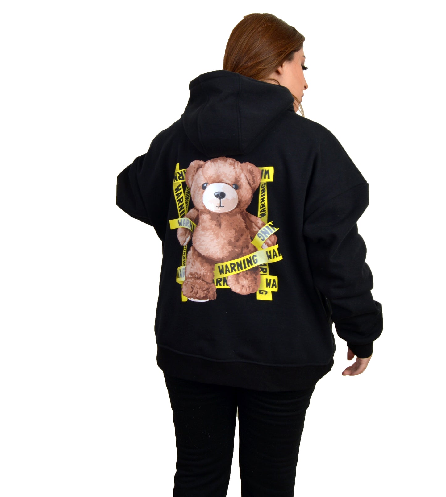 Warning Bear Relaxed Fit Hoodie