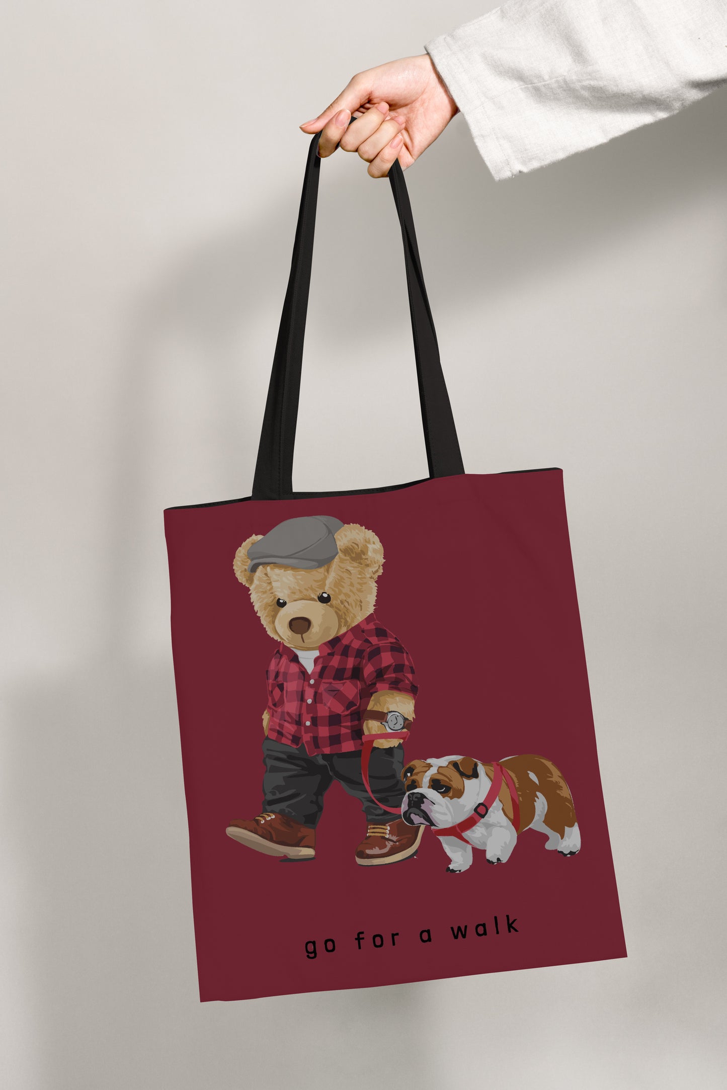 Go For Walk Bear All-Over Print Tote Bag