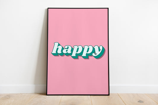 Happy Pink Poster