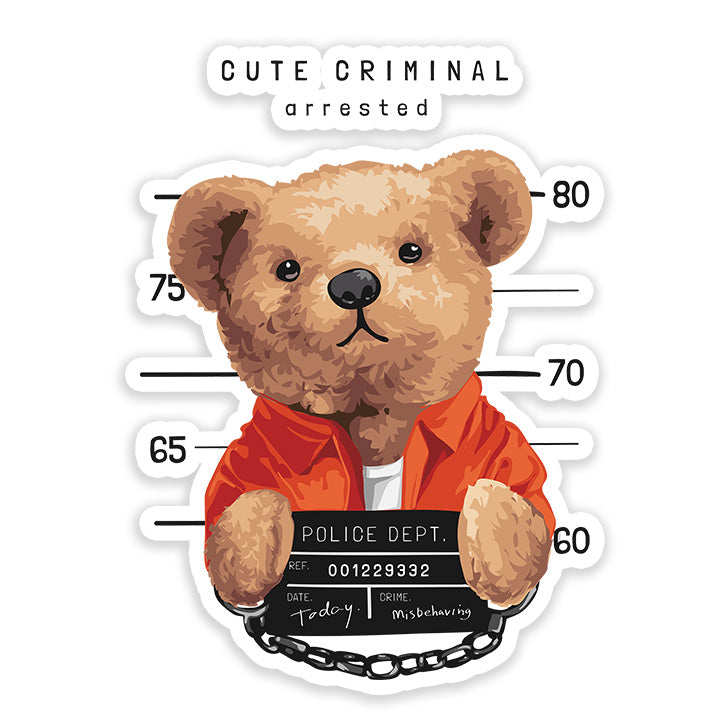 Arrested Bear Sticker – Dank N Drip